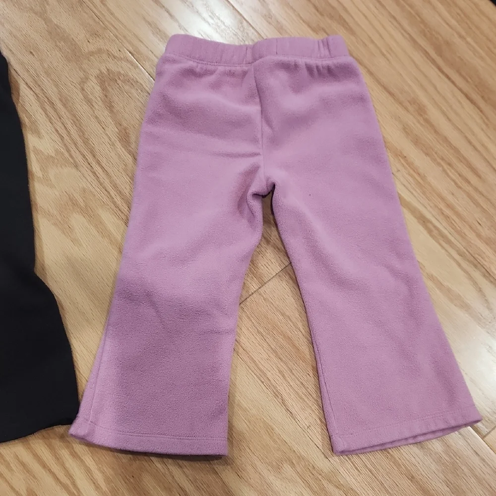 The Children's Place Black and Mauve Flare Sweatpants 2T